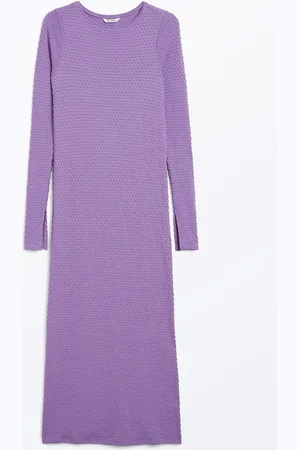 Monki Long sleeved textured dress