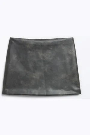 Monki Faux leather mini skirt