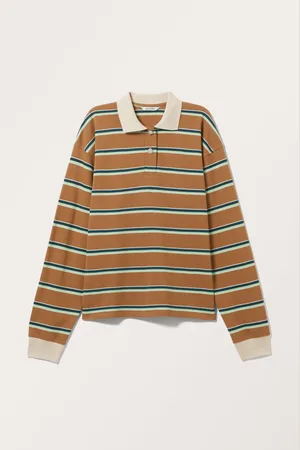Monki Long Sleeve Rugby Polo Top