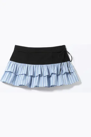 Monki Frilled Low Waisted Peplum Mini Skirt