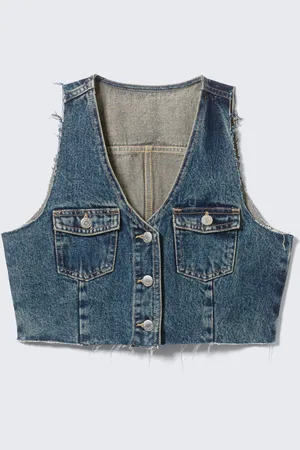 Monki Rigid Cropped Denim Vest