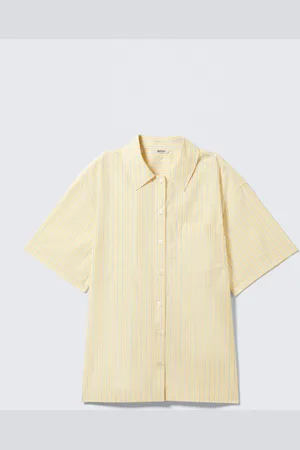 Monki Oversized Short-Sleeved Cotton Poplin Shirt