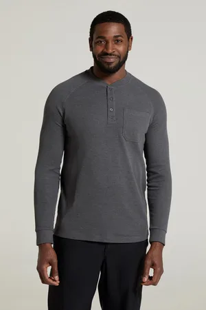 Mountain Warehouse Selby - męska koszulka Henley, wzór plastra pszczelego