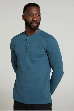 Mountain Warehouse Selby - męska koszulka Henley, wzór plastra pszczelego