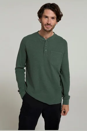 Mountain Warehouse Selby - męska koszulka Henley, wzór plastra pszczelego