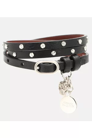 Alexander McQueen Embellished leather bracelet