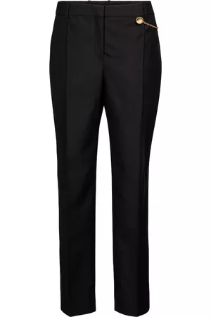 Givenchy Kobieta Grube - Chain-trimmed wool cigarette pants
