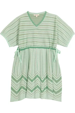 Caramel Jellyfish striped cotton-blend dress
