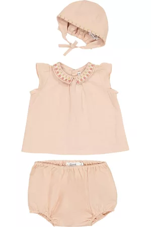 BONPOINT Kapelusze - Baby cotton top, bloomers and hat set