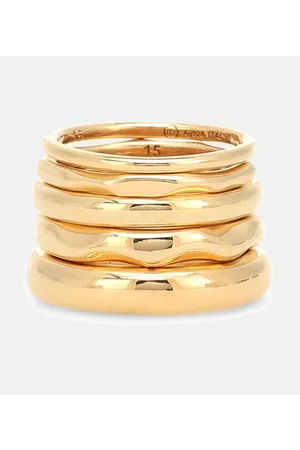 Bottega Veneta 18kt gold-plated set of five rings