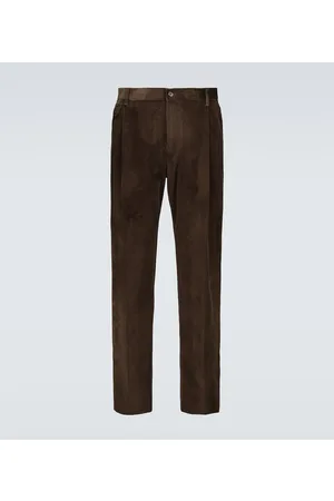 Dolce & Gabbana Pleated slim-fit corduroy pants