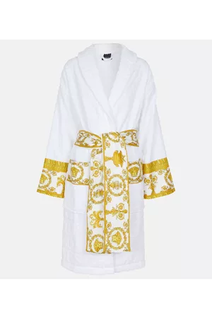 VERSACE Printed cotton bathrobe
