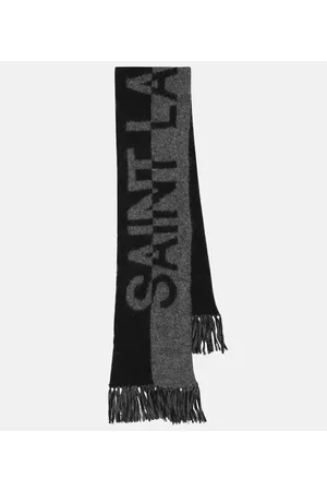 Saint Laurent Logo wool, alpaca and mohair-blend scarf