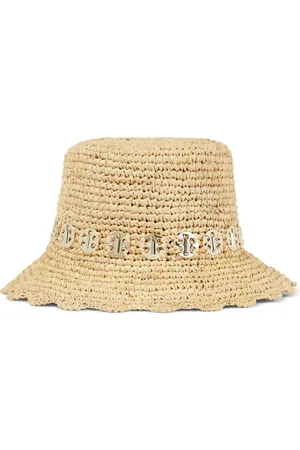Paco rabanne Embellished raffia bucket hat