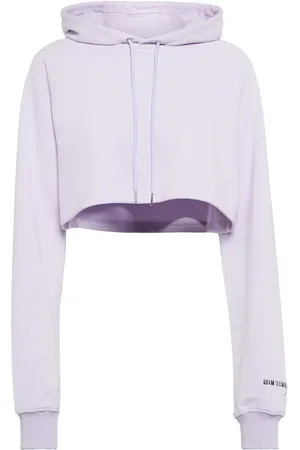 Adam Selman Sport Cropped cotton-blend hoodie