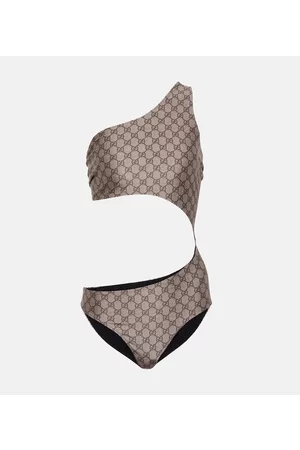 Gucci Kobieta Stroje kąpielowe jednoczęściowe - GG cutout one-shoulder swimsuit