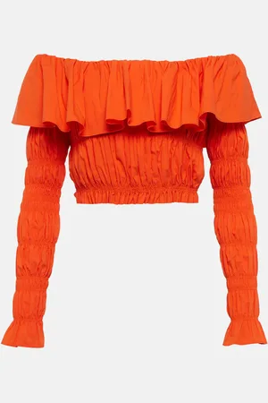 Caroline Constas Lydia off-shoulder crop top