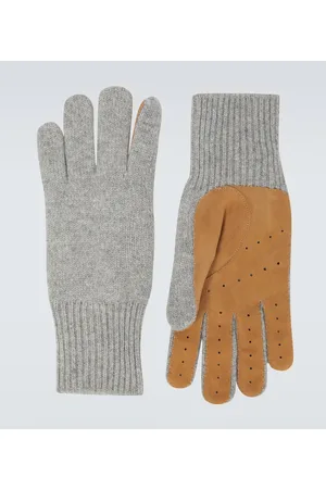 Brunello Cucinelli Cashmere and suede gloves