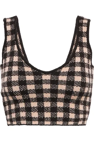 Altuzarra Checked cropped top