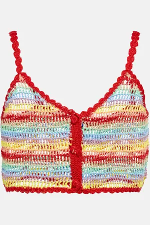 ANNA KOSTUROVA Striped crochet crop top