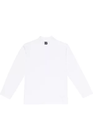 Dolce & Gabbana Logo cotton-blend jersey turtleneck top