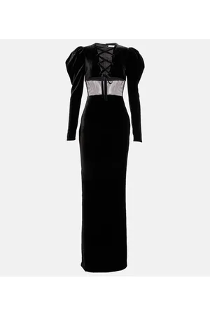 Alessandra Rich Kobieta Sukienki maxi - Silk-blend velvet maxi dress