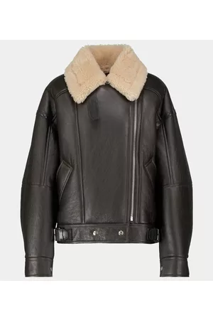 Acne Studios Kobieta Ramoneska - Shearling and leather biker jacket