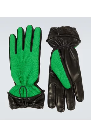 Bottega Veneta Leather-trimmed gloves