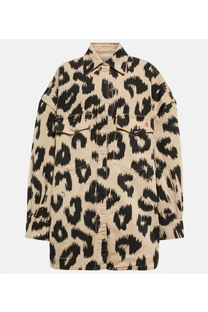 The Attico Leopard-print denim shirt jacket