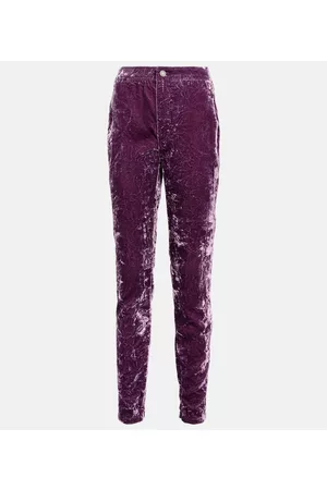 Saint Laurent High-rise velvet pants