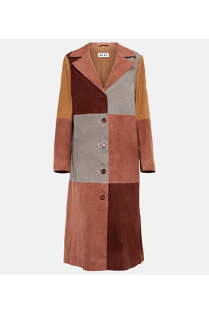 RIXO London Lindsey patchwork suede coat