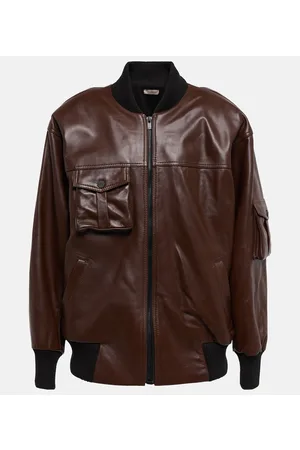The Mannei Kobieta Kurtki skórzane - Leather bomber jacket