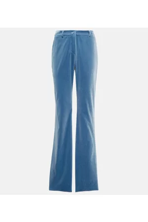 Etro High-rise straight velvet pants