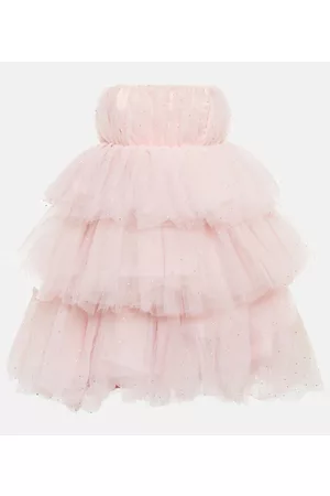 ROTATE Kobieta Sukienki koktajlowe i wieczorowe - Embellished strapless tulle minidress