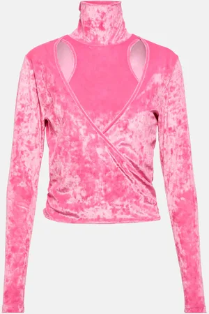 Ganni Cutout wrap velvet top