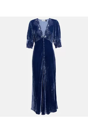 RIXO London Simone velvet midi dress