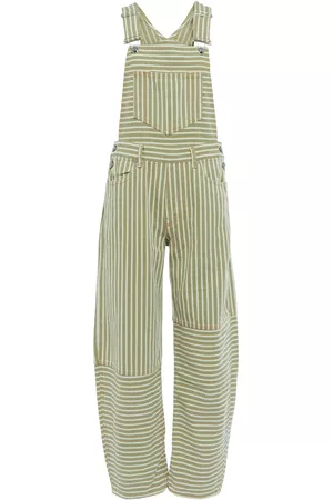 Ganni Kobieta Ogrodniczki jeansowe - Striped denim overalls