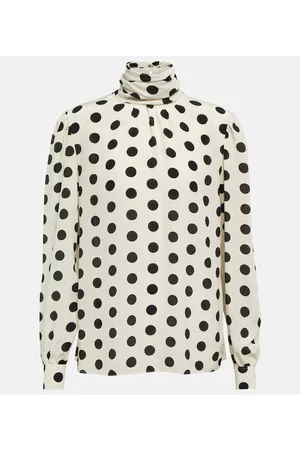 Saint Laurent Polka-dot silk crÃªpe de chine blouse