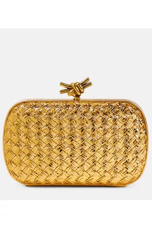 Bottega Veneta Kobieta Skórzany - Knot metallic leather clutch