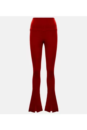 Norma Kamali Kobieta Spodnie z szeroką nogawką - Flared velvet leggings