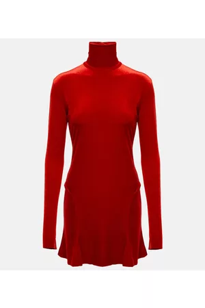 Norma Kamali Turtleneck velvet minidress