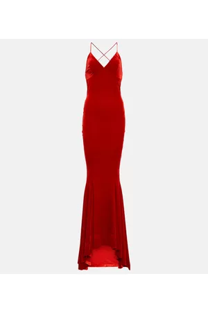 Norma Kamali Fishtail velvet gown