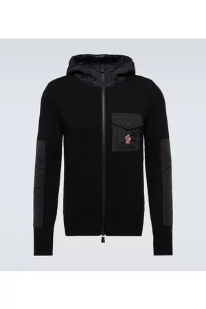 Moncler Zipped ribbed-knit wool-blend hoodie
