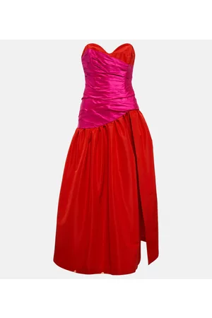 Carolina Herrera Kobieta Sukienki koktajlowe i wieczorowe - Strapless ruched silk gown