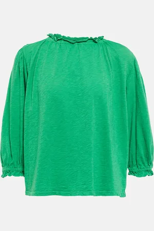 Velvet Ruffled cotton top