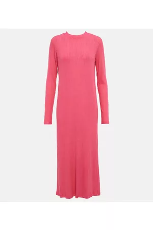 Velvet Ember ribbed-knit midi dress