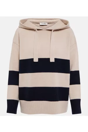 Max Mara Striped wool and cashmere hoodie