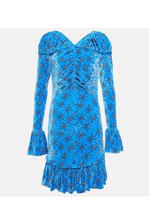 Paco rabanne Floral velvet minidress