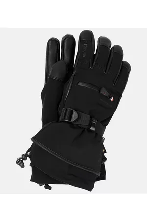 Moncler Leather-trimmed gloves