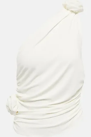 MAGDA BUTRYM Floral appliquÃ©d one-shoulder top